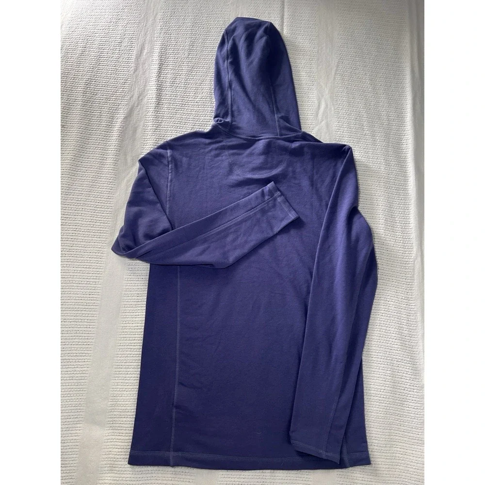 The North Face Men's Hooded Longsleeve Slim Fit Cave Blue Small Shirt